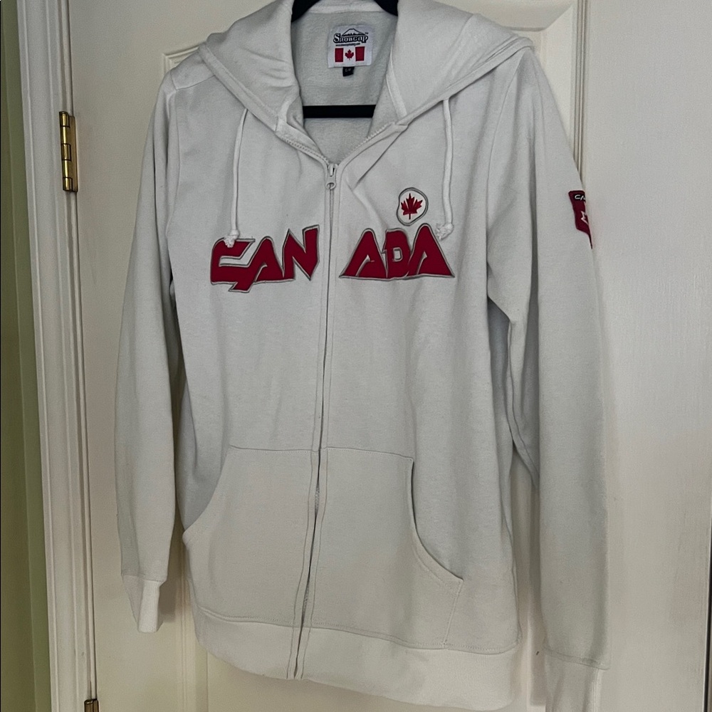 Canada White and Red  Full-Zip Hoodie